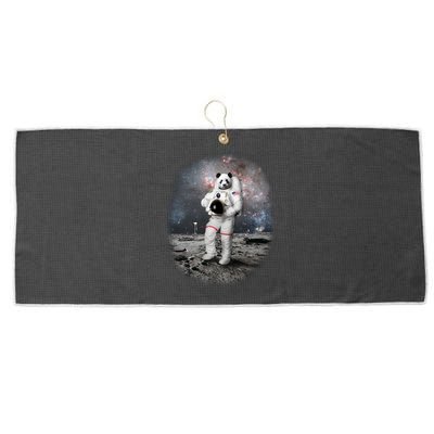 Panda In Space Astronaut Large Microfiber Waffle Golf Towel