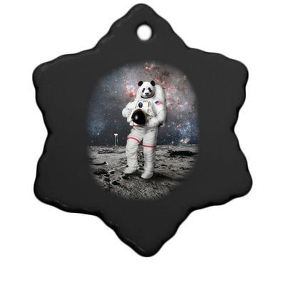 Panda In Space Astronaut Ceramic Star Ornament