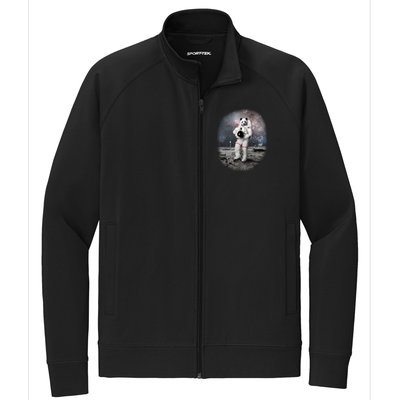 Panda In Space Astronaut Stretch Full-Zip Cadet Jacket