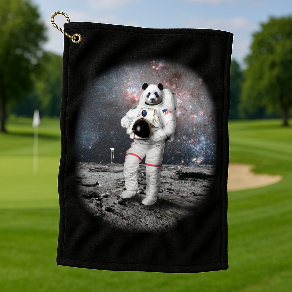 Panda In Space Astronaut Golf Towel