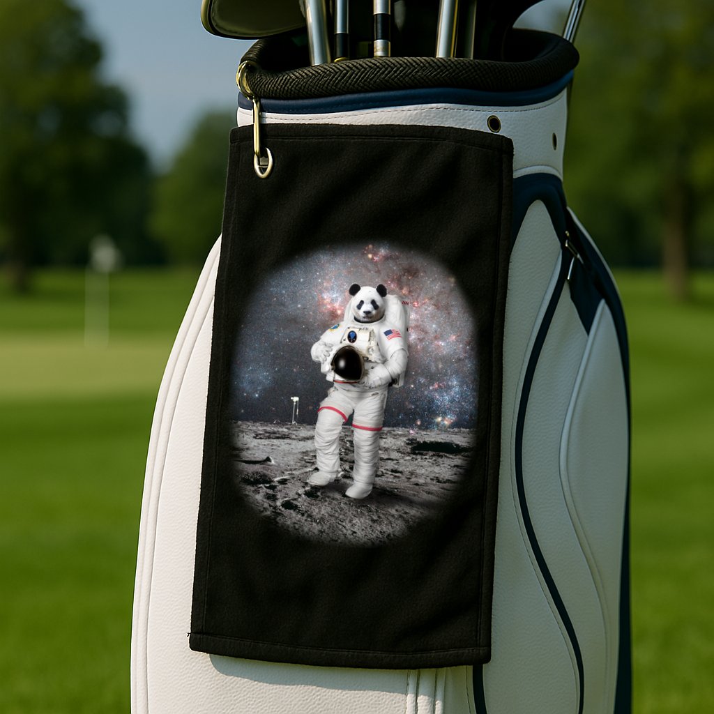 Panda In Space Astronaut Golf Towel