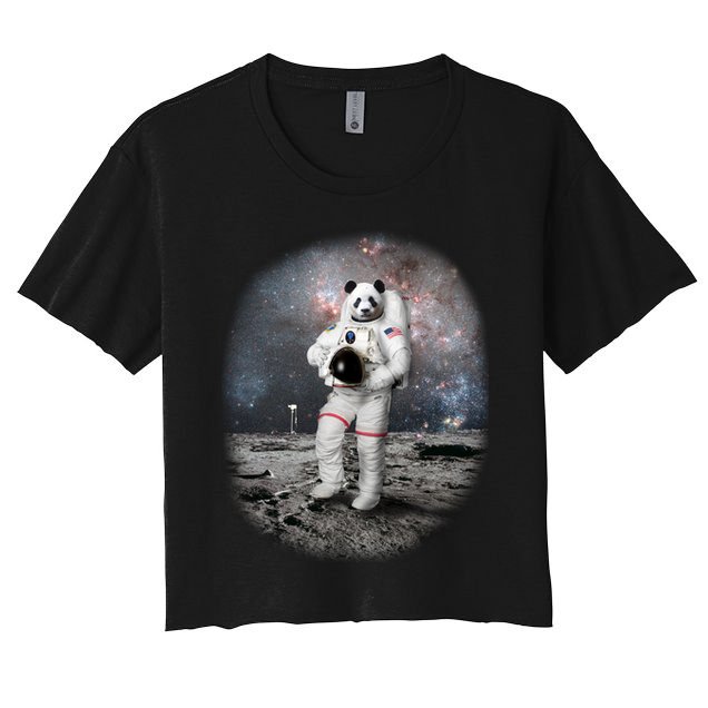 Panda In Space Astronaut Crop Top