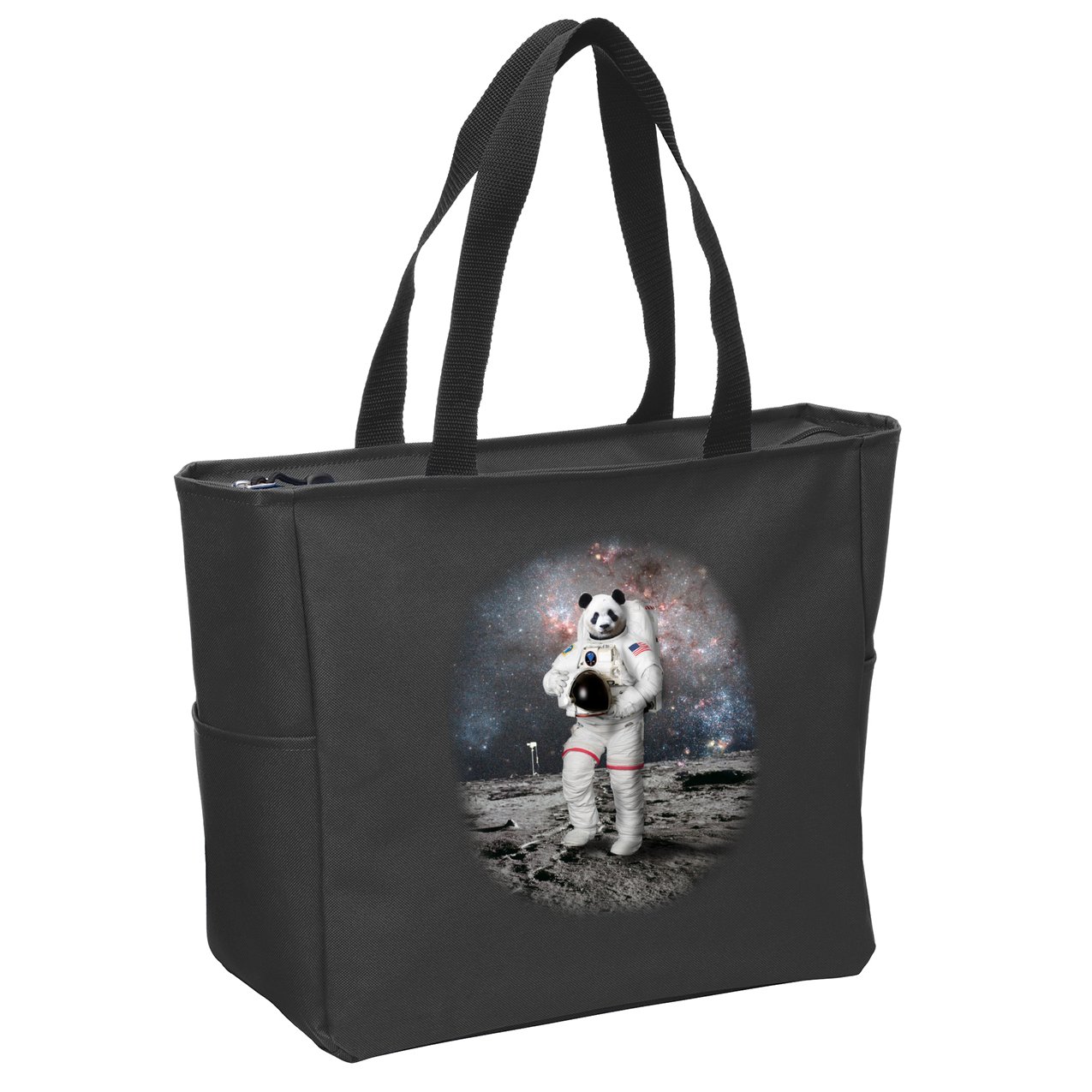 Panda In Space Astronaut Zip Tote Bag