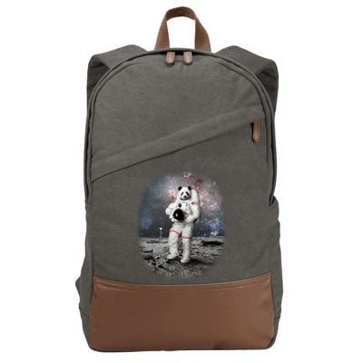 Panda In Space Astronaut Cotton Canvas Backpack