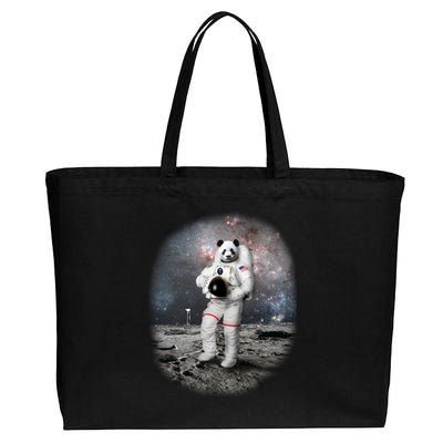 Panda In Space Astronaut Cotton Canvas Jumbo Tote