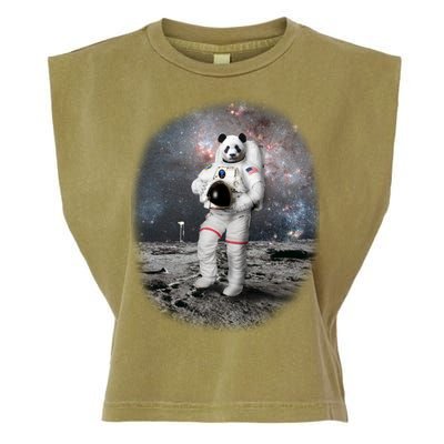 Panda In Space Astronaut Garment-Dyed Women's Muscle Tee