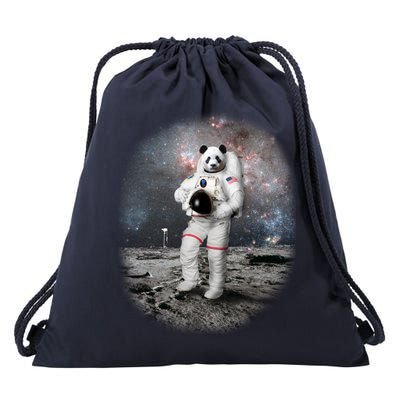 Panda In Space Astronaut Drawstring Bag