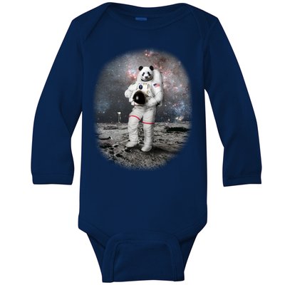 Panda In Space Astronaut Baby Long Sleeve Bodysuit