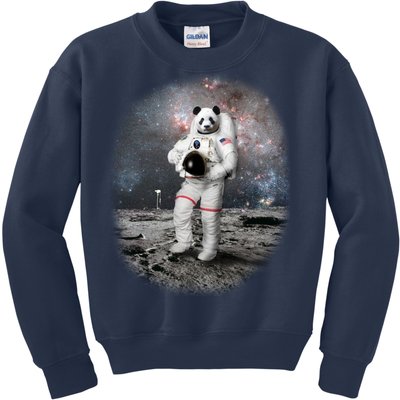 Panda In Space Astronaut Kids Sweatshirt