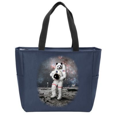 Panda In Space Astronaut Zip Tote Bag