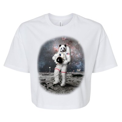 Panda In Space Astronaut Bella+Canvas Jersey Crop Tee