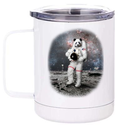 Panda In Space Astronaut 12 oz Stainless Steel Tumbler Cup