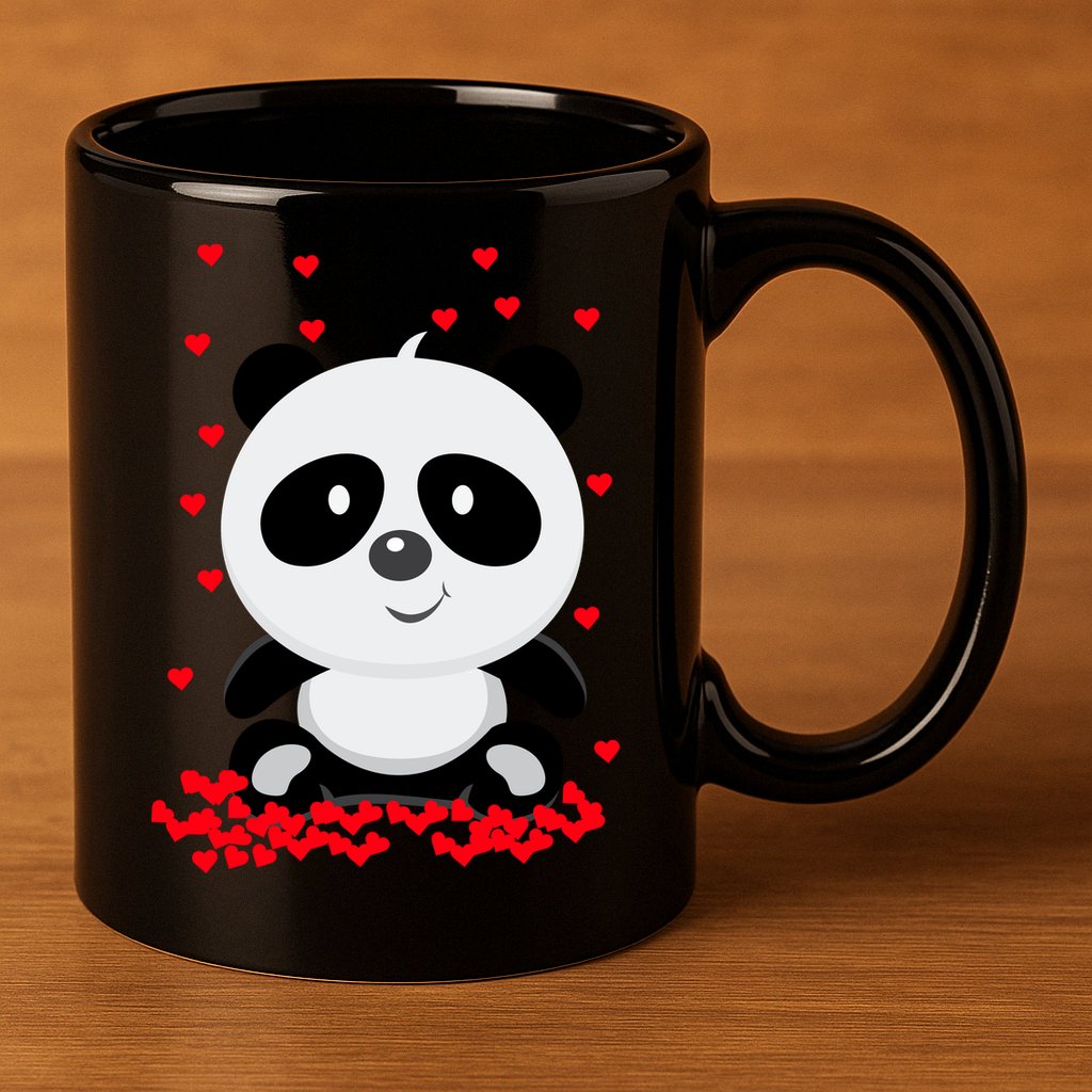 Panda Love 11oz C Handle Ceramic Mug