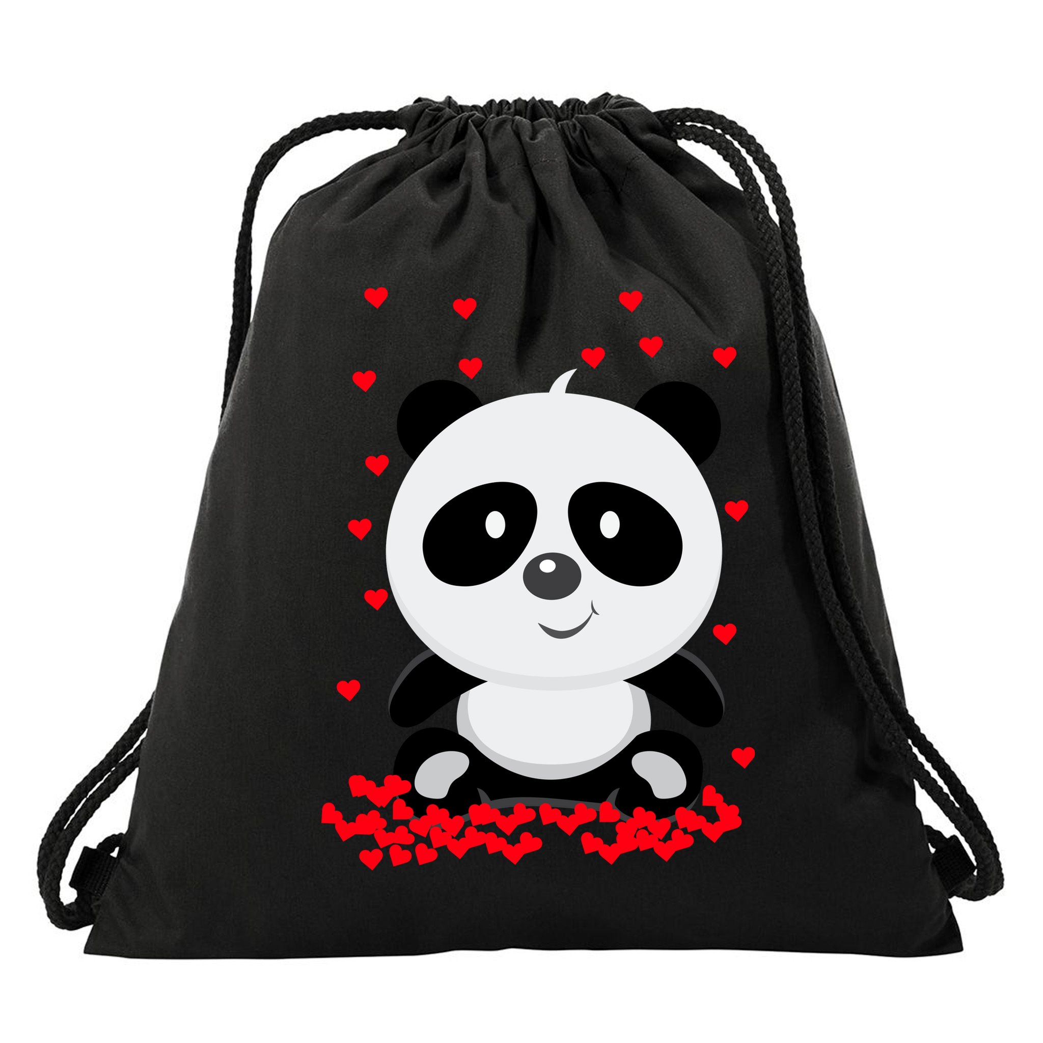 Panda Love Drawstring Bag