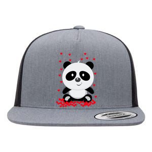 Panda Love Flat Bill Trucker Hat