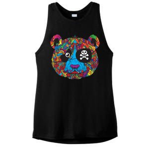 Panda Pirate Abstract Ladies PosiCharge Tri-Blend Wicking Tank