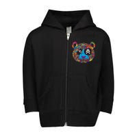 Panda Pirate Abstract Toddler Zip Fleece Hoodie