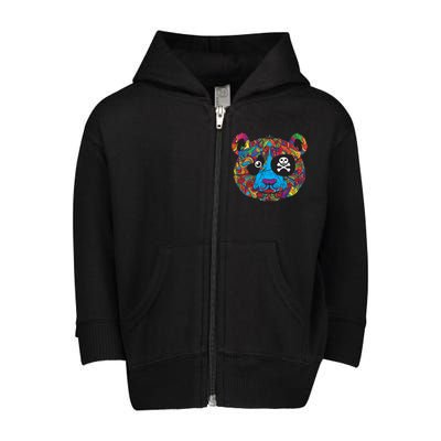 Panda Pirate Abstract Toddler Zip Fleece Hoodie