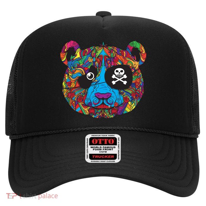Panda Pirate Abstract High Crown Mesh Back Trucker Hat