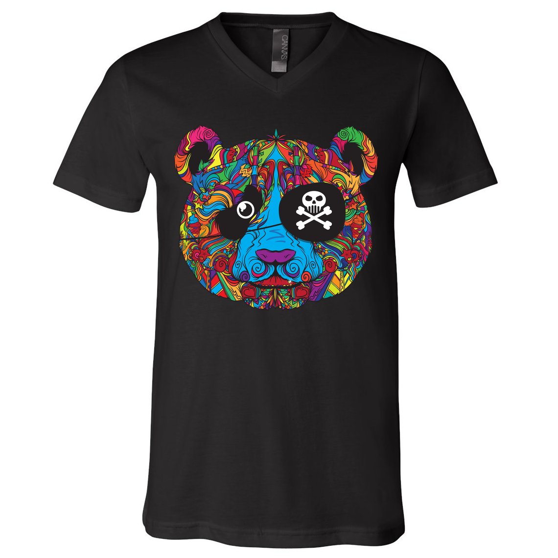 Panda Pirate Abstract V-Neck T-Shirt