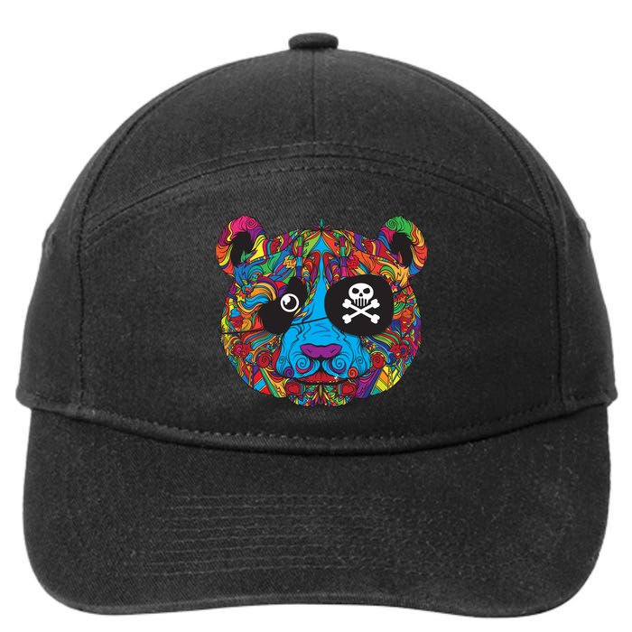 Panda Pirate Abstract 7-Panel Snapback Hat