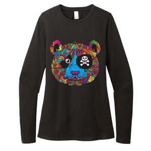 Panda Pirate Abstract Womens CVC Long Sleeve Shirt