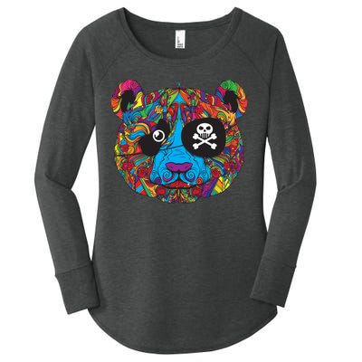 Panda Pirate Abstract Women's Perfect Tri Tunic Long Sleeve Shirt