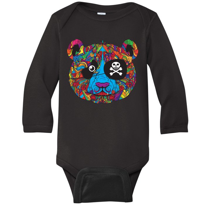 Panda Pirate Abstract Baby Long Sleeve Bodysuit