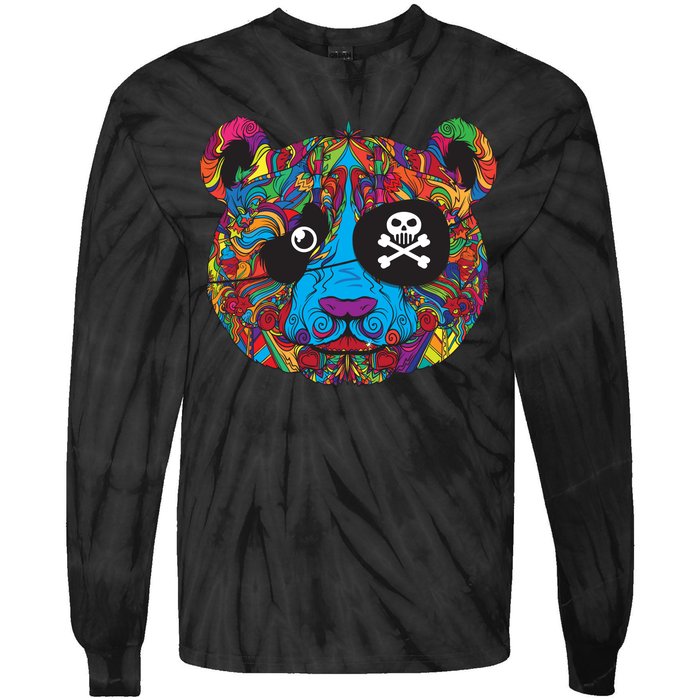 Panda Pirate Abstract Tie-Dye Long Sleeve Shirt