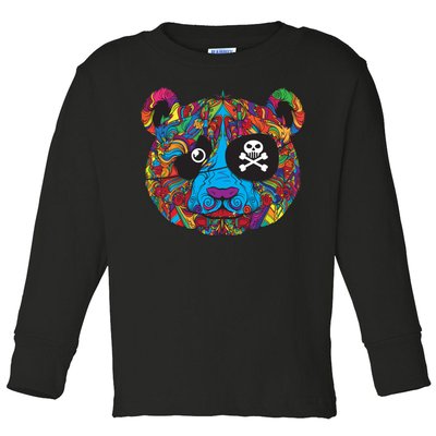 Panda Pirate Abstract Toddler Long Sleeve Shirt