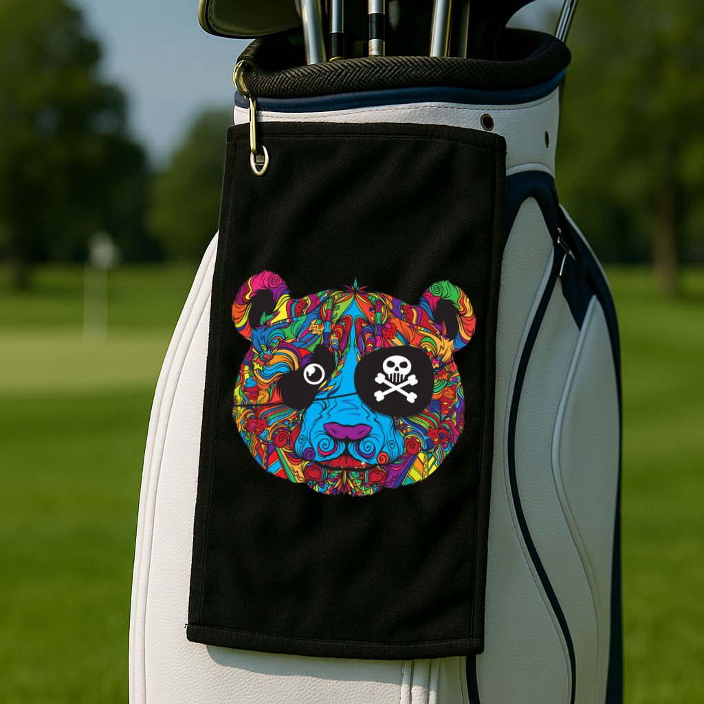 Panda Pirate Abstract Golf Towel