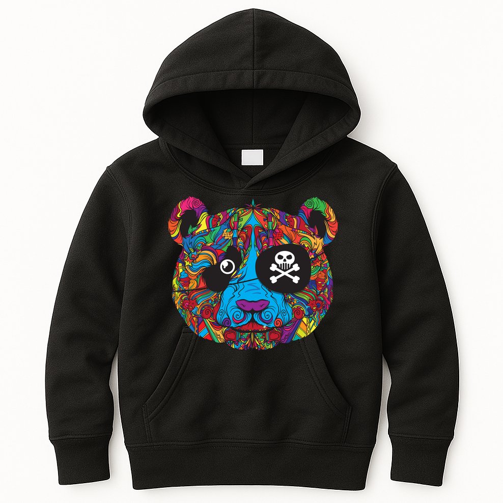 Panda Pirate Abstract Kids Hoodie