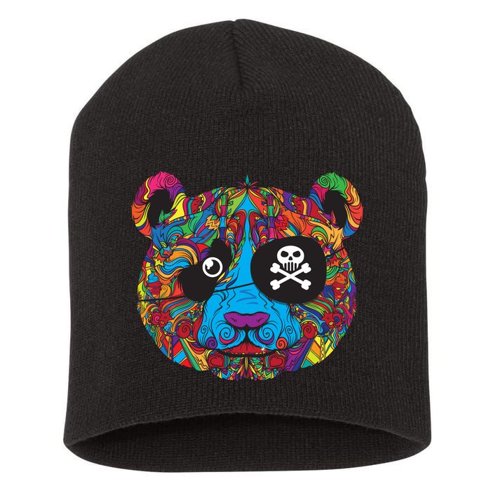 Panda Pirate Abstract Short Acrylic Beanie