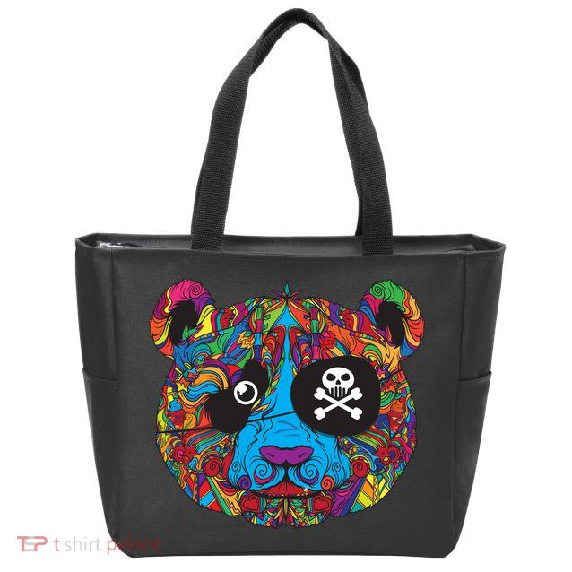 Panda Pirate Abstract Zip Tote Bag
