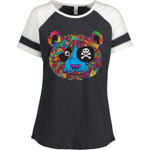 Panda Pirate Abstract Enza Ladies Jersey Colorblock Tee