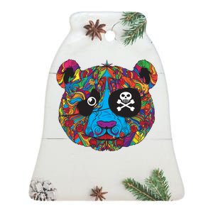 Panda Pirate Abstract Ceramic Bell Ornament