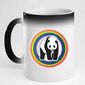 Panda Rainbow 11oz Black Color Changing Mug