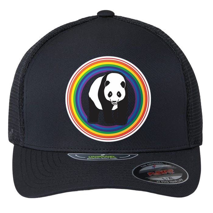 Panda Rainbow Flexfit Unipanel Trucker Cap