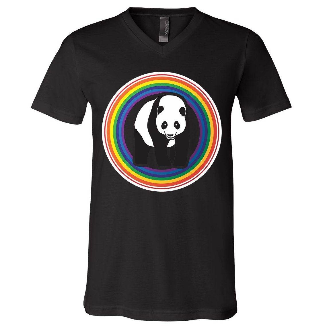 Panda Rainbow V-Neck T-Shirt