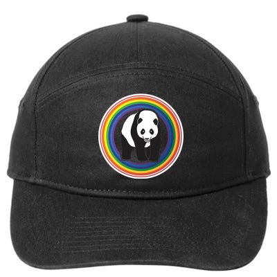 Panda Rainbow 7-Panel Snapback Hat