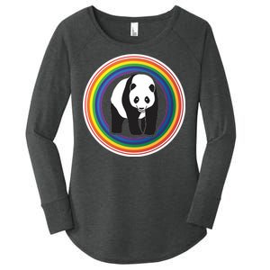 Panda Rainbow Women's Perfect Tri Tunic Long Sleeve Shirt