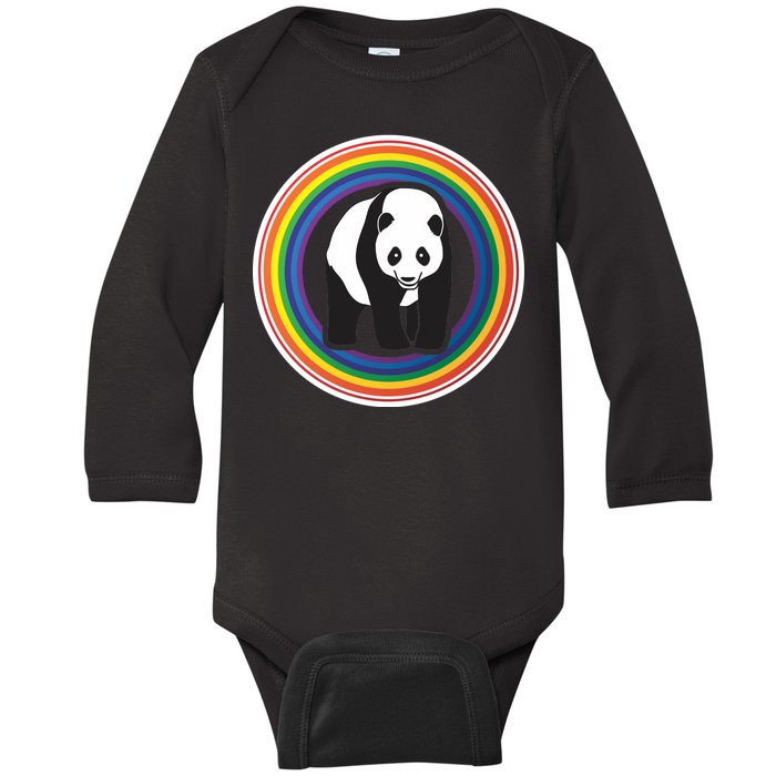 Panda Rainbow Baby Long Sleeve Bodysuit