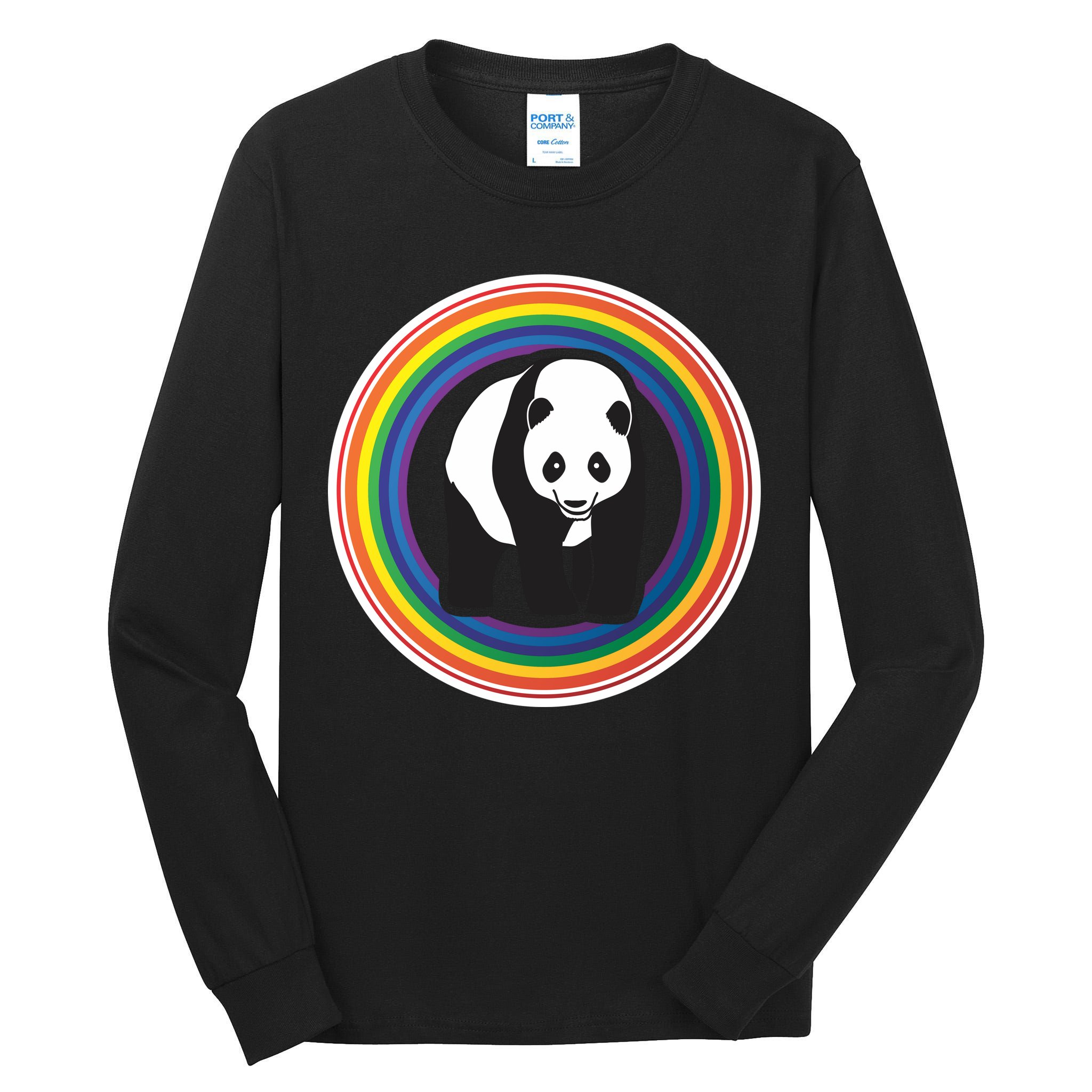 Panda Rainbow Tall Long Sleeve T-Shirt