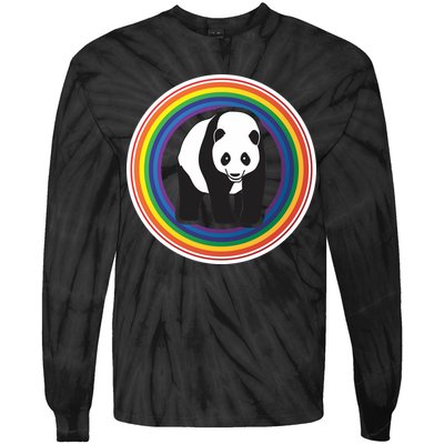 Panda Rainbow Tie-Dye Long Sleeve Shirt