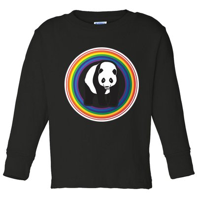 Panda Rainbow Toddler Long Sleeve Shirt