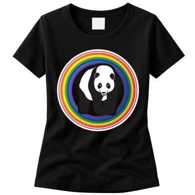 Panda Rainbow Womens T-Shirt