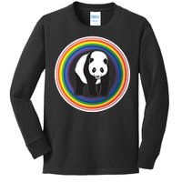 Panda Rainbow Kids Long Sleeve Shirt