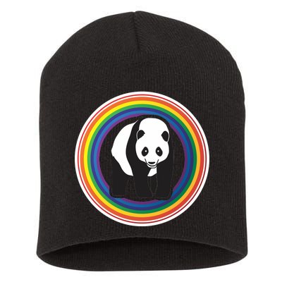 Panda Rainbow Short Acrylic Beanie