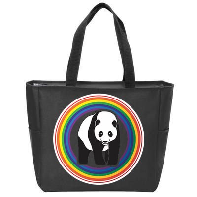 Panda Rainbow Zip Tote Bag