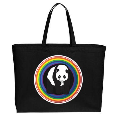 Panda Rainbow Cotton Canvas Jumbo Tote